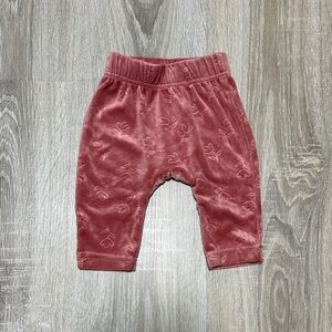 Rene Rofe Dusty Rose Velvet Baby Pants
